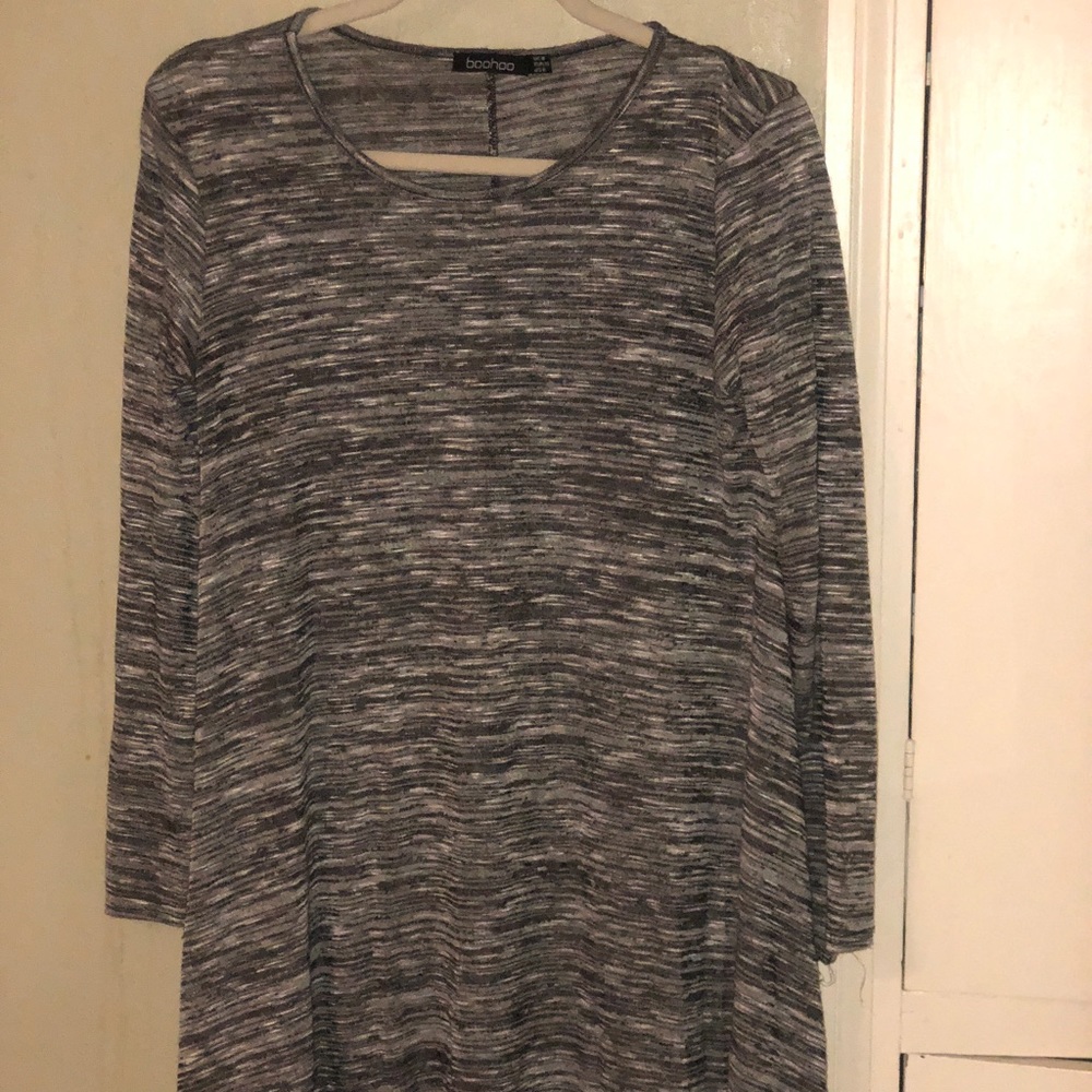 Boohoo Swing Gray Casual Mini Dress